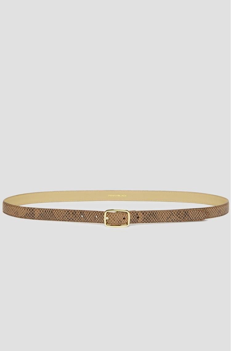 PENNYBLACK Python-print leather belt Brown 