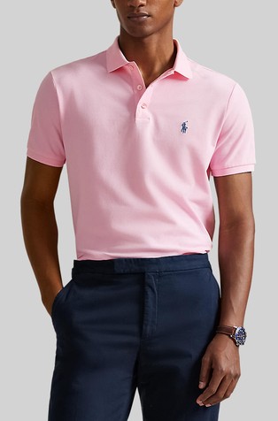 Custom slim fit raztegljiva polo majica z mrežasto strukturo