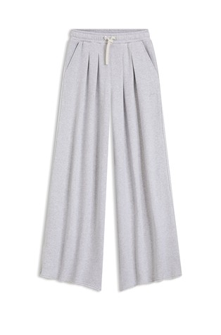 Wide-leg tracksuit bottoms with pleats in a cotton blend