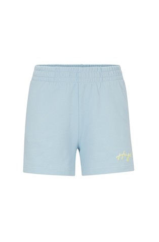 HUGO BOSS Regular-fit shorts in cotton terry with graffiti-style logo Light/Pastel Blue 6