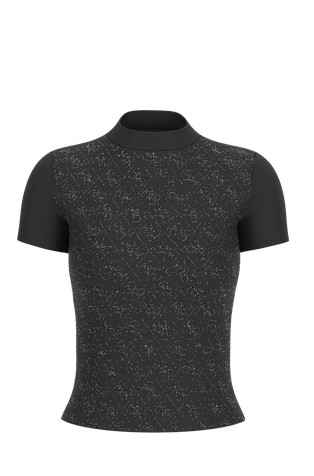 Majica iz raztegljivega bombaža z okrasnimi kamenčki