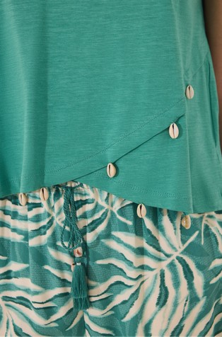 WOMEN'SECRET Cotton T-shirt with shells Green 5