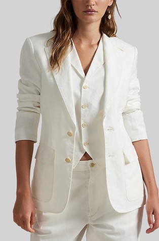 Linen Single-breasted Blazer