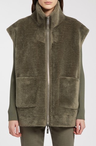 Monochrome obojestranski brezrokavnik z visokim ovratnikom