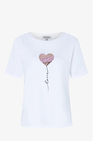 Majica s kratkimi rokavi in motivom srca iz bleščic