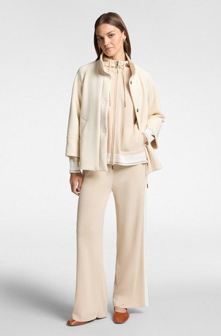 ELENA MIRO Knitted trousers with striped edges Sand 4