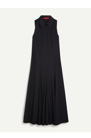 Sleeveless poplin midi shirt dress