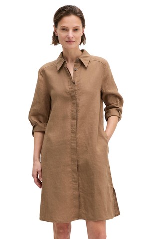 Loose fit linen shirt dress