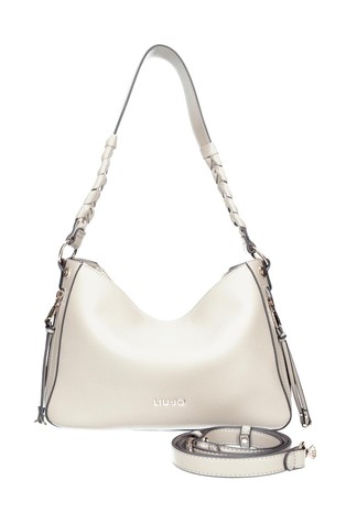 Faux-leather hobo bag