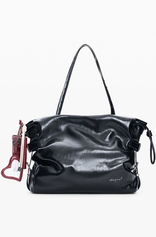 Large shopping bag in faux-leather