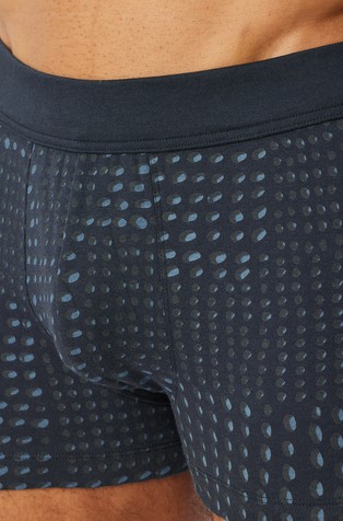 SCHIESSER Fine Interlock - vzorčaste boksarice Modra - Dark Blue 4