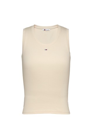 TOMMY HILFIGER Slim fit rebrasta majica brez rokavov Bež - Beige 6