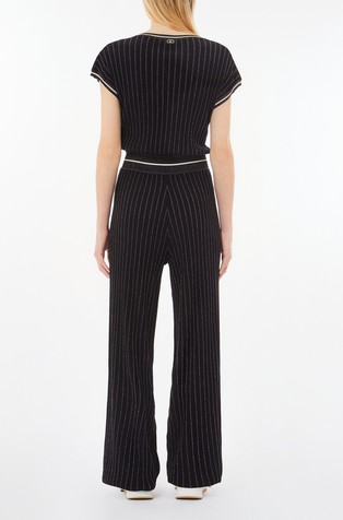 LIU JO Viscose and lurex®-blend knit jumpsuit Black 2