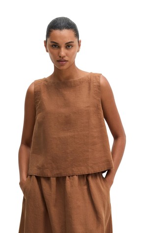 Lanena majica brez rokavov