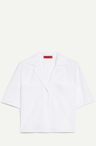 Cropped srajca iz bombažnega poplina