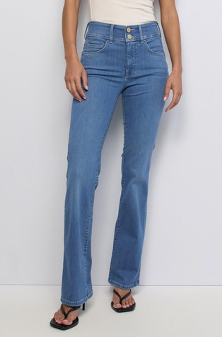 Secret push in Soft Touch jeans hlače z zvončastimi hlačnicami