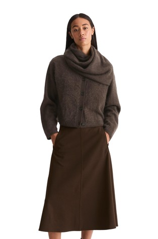 Short cardigan in merino wool