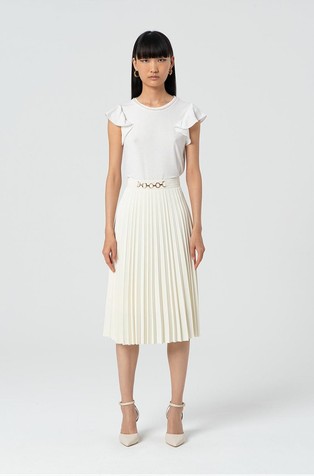 Midi skirt with plissè effect