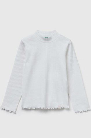 Slim fit bombažna majica z dolgimi rokavi