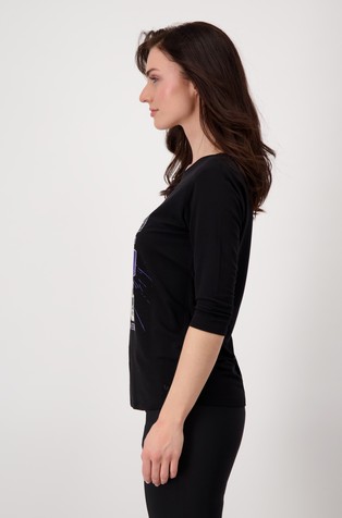 MONARI 3/4 shirt with bottle print Black 2