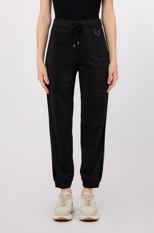 Pletene hlače s svetlečimi lureks vlakni