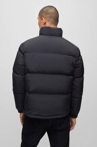 HUGO BOSS Regular fit vodoodbojna puhovka z logotipom Črna - Black 2