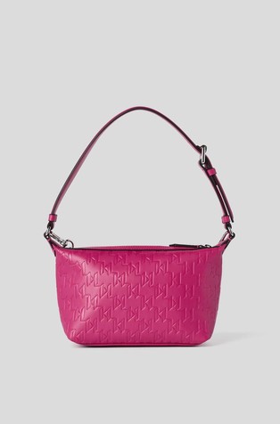 KARL LAGERFELD K/Kushion Monogram-Embossed Baguette Fuchsia 2