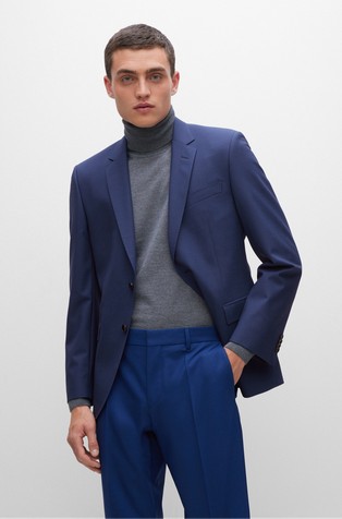 Slim-fit jacket in stretch virgin wool