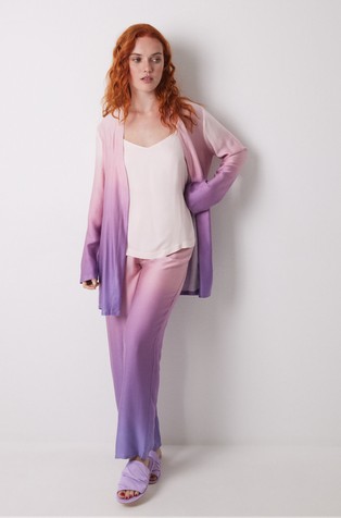 Long pyjamas 3-piece satin set