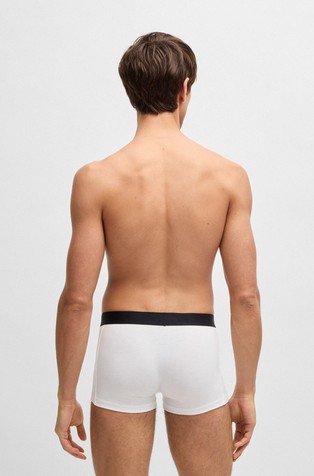 HUGO BOSS Paket 3 bombažnih boksaric z logo pasom Bela - White 3