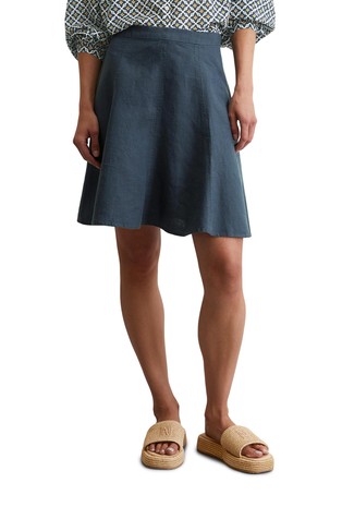 Flared linen mini skirt