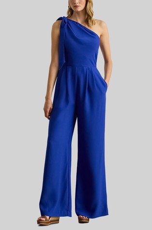 Kombinezon z odkrito ramo in trakom za zavezovanje v pentljo