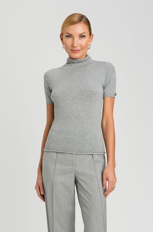 Mock neck jumper with short sleeves