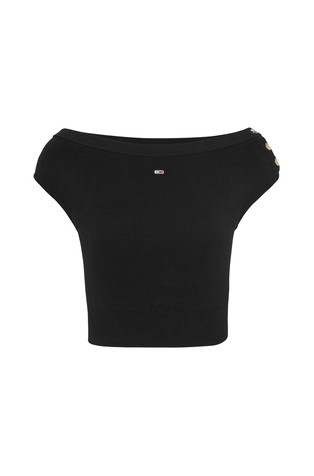 TOMMY HILFIGER Cotton Top with Decorative Buttons Black 6