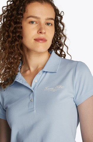 TOMMY HILFIGER Slim fit polo majica z logotipom Modra - Blue 4
