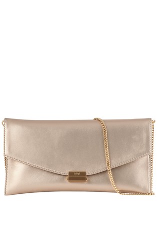 Essentials Clutch in Metallic-effect Leather