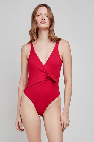 One-piece swimsuit with knot detail