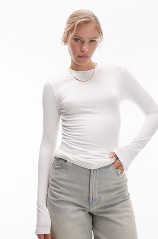 TSPREMIUM majica z dolgimi rokavi iz raztegljive viskoze