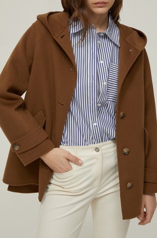 Jakna s kapuco iz volnene mešanice