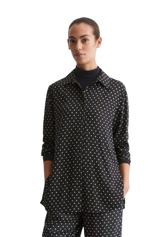 Viscose shirt with polka dot pattern
