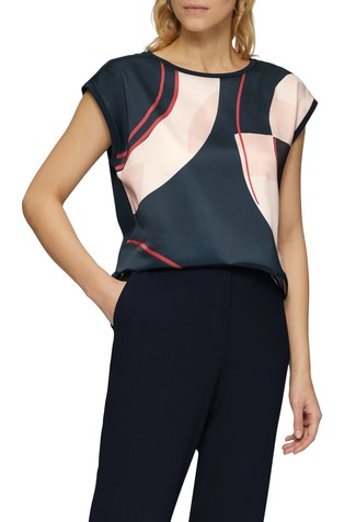 T-shirt in a mix of materials with front print