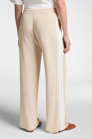 ELENA MIRO Knitted trousers with striped edges Sand 2