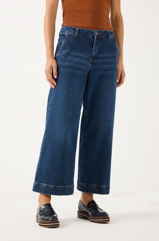 Cropped wide-leg jeans