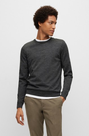 Virgin-wool sweater in a slim fit