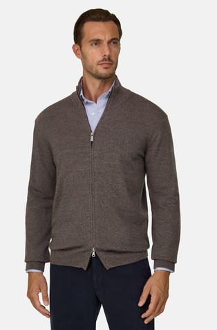 Pletena jopa iz Cashwool® merino volne z meliranim vzorcem