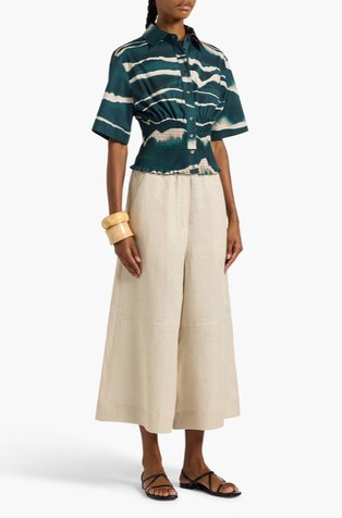 Bombažna srajca z vzorcem in elastično prešitim robom