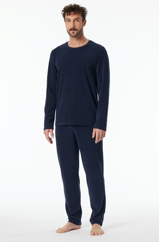 Casual Nightwear - frotirana pižama z dolgimi rokavi