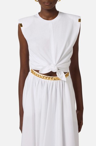 Bombažna majica z detajlom vozla