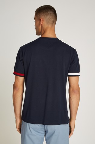 TOMMY HILFIGER Slim fit majica s kontrastnim patentom Modra - Dark Blue 2