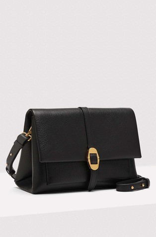 COCCINELLE Dorian Small Grained Leather Shoulder Bag Black 2